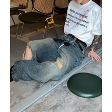 复古水洗设计感破洞牛仔裤男夏季直筒宽松阔腿裤子ins潮NZ1119，男装牛仔裤，星座1116A（原606A-3）