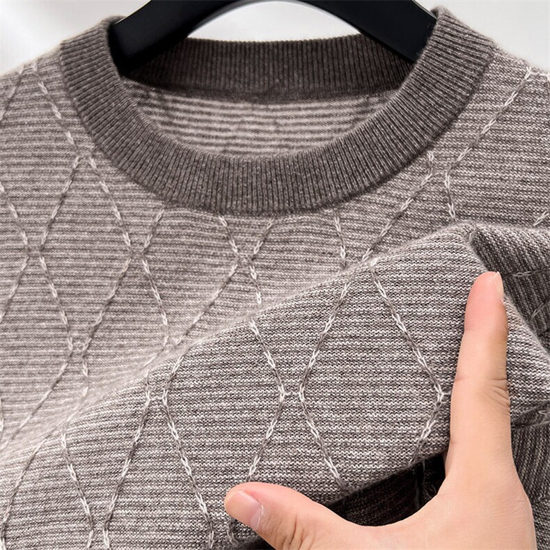 轻奢高货商场品质做工精细百分百山羊绒圆领套衫，男装羊绒套衫，钱塘207-1