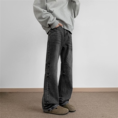 C315-G3010秋冬现货美潮高品质重水洗微喇牛仔裤地毯(P70X98)6，男装牛仔裤，电商C315