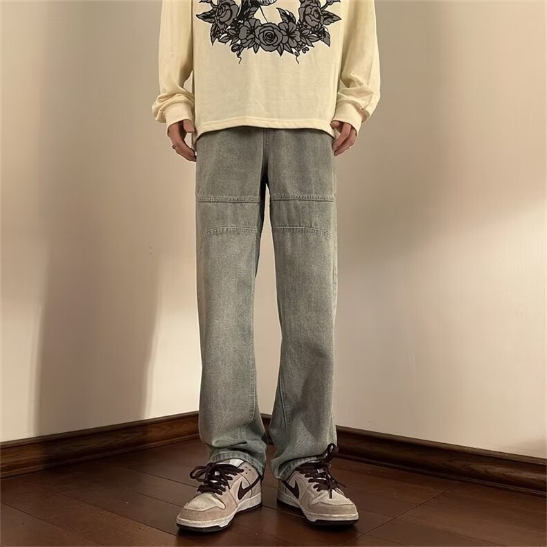 牛仔裤男秋季潮大码休闲裤子高街B8042P43,男装牛仔裤,星座1116-2
