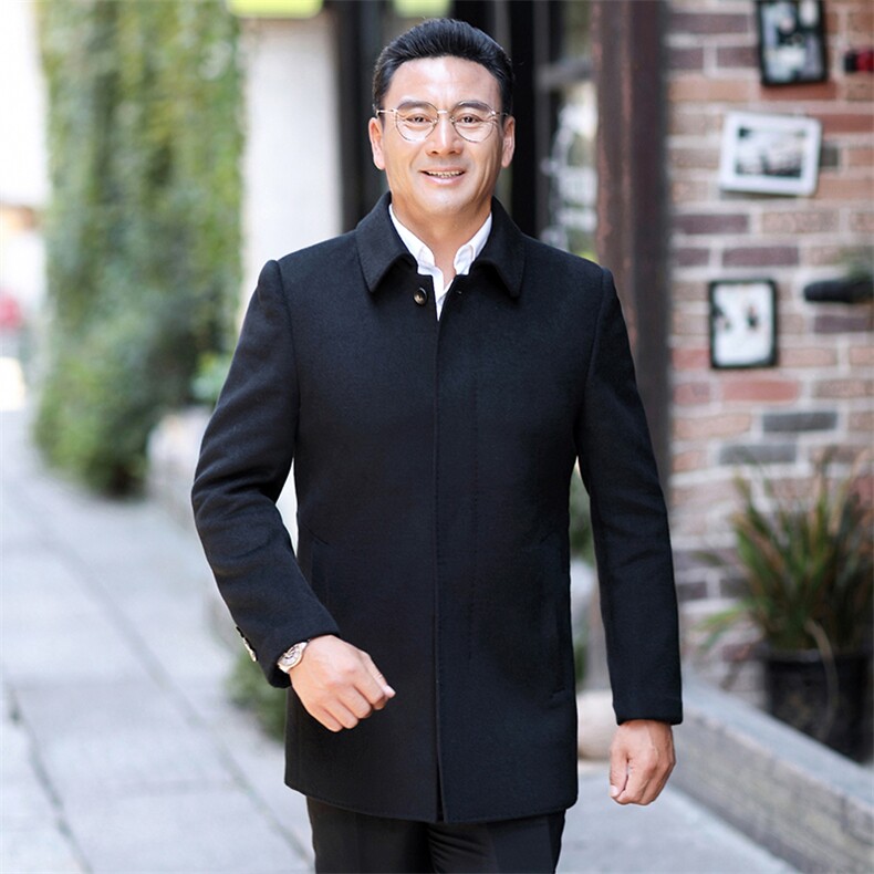2023冬季新款男士商务休闲羊毛呢子夹克中年加厚保暖男装外套,男装夹克,电商B212（原钱塘6029）