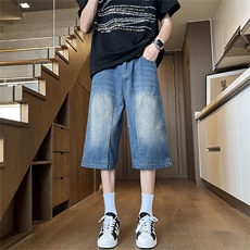 七分牛仔裤男士韩版潮流夏季百搭帅气2025新款ins短裤RK1911-P41，男装牛仔裤，星座412-3