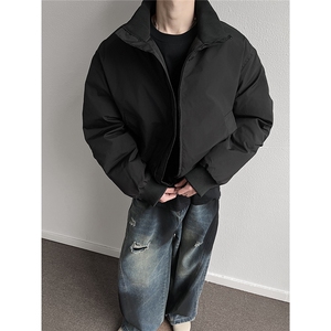 美式潮牌立领棉服男冬高街cleanfit短款面包服A166-MF2225-特P80图片