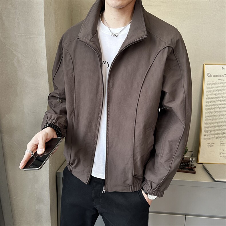 春季外套男士美式潮流立领宽松时尚拼接痞帅休闲夹克JK6507-P130,男装夹克,电商A237