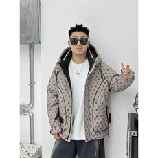 (网图)90白鸭绒83-106克潮牌格子短款工装羽绒服313B-9510-P245，男装羽绒服，星座313B