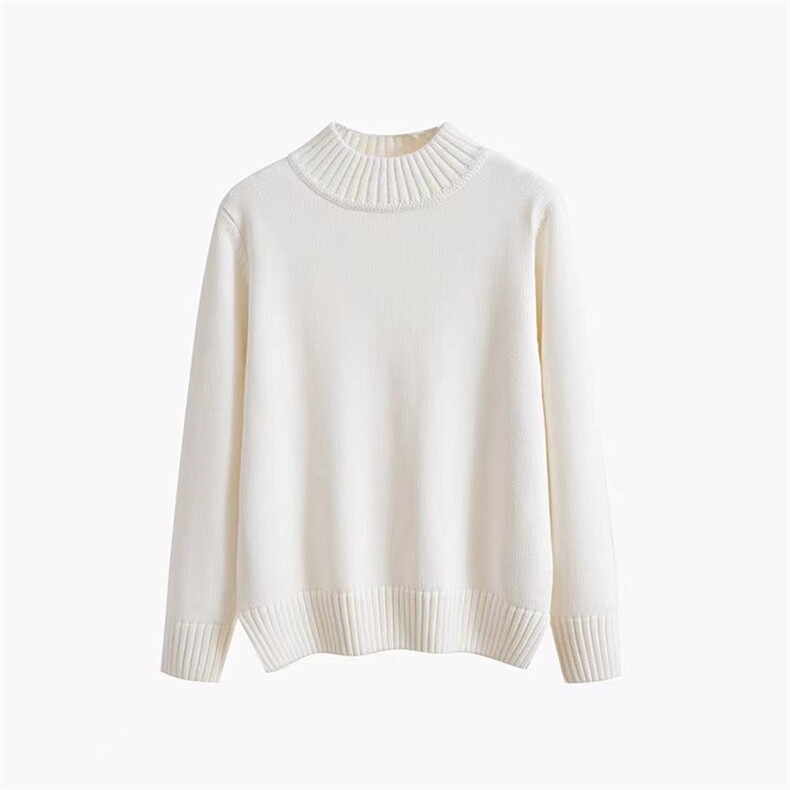 2025年秋季时尚百搭通勤简约休闲加厚开叉，女装针织衫/毛衣，彩羽羊绒