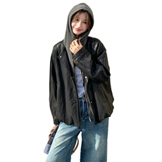 出货假两件黑色皮衣2C198-6571-P165K258，女装短外套，2C198