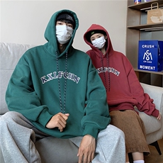 抖音品质港风秋冬装情侣装加厚连帽套头加绒卫衣G1028P68男，男装卫衣，电商A339