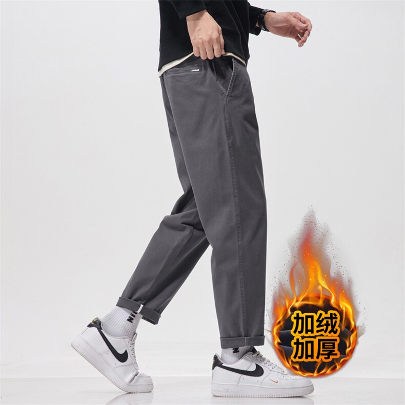 特批纯棉休闲裤男士2025冬季新款直筒宽松长裤子J822-P48/加绒P55,男装卫衣,星座509