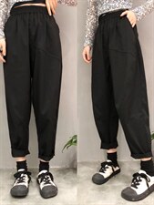 裤子，松紧腰 聚酯纤维，抗皱耐磨，其它，with E Q