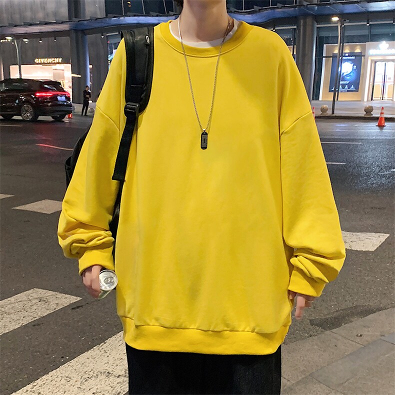 S6099-P28加绒款-P33秋季圆领卫衣男大码韩版宽松长袖外套,男装卫衣,电商A040