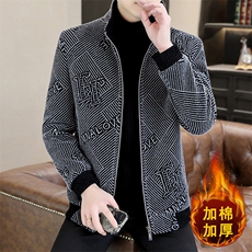 秋冬加棉加厚立领韩版毛呢大衣短款夹克外套上衣男A63P150，男装毛呢大衣，电商B226