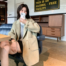 双面呢羊绒大衣女2025新款爆款秋冬高级感气质宽松双面呢西装外套，女装毛呢外套，2C283
