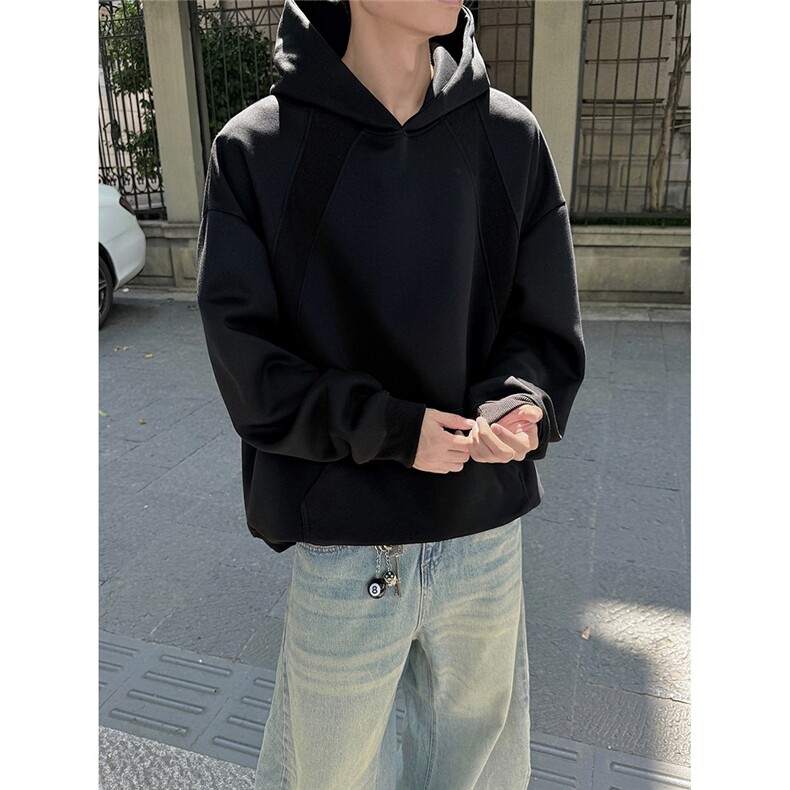 白花灰色cleanfit连帽卫衣男2025秋季新款高级感美式休闲帽衫外套，女装短外套，星座1210-1