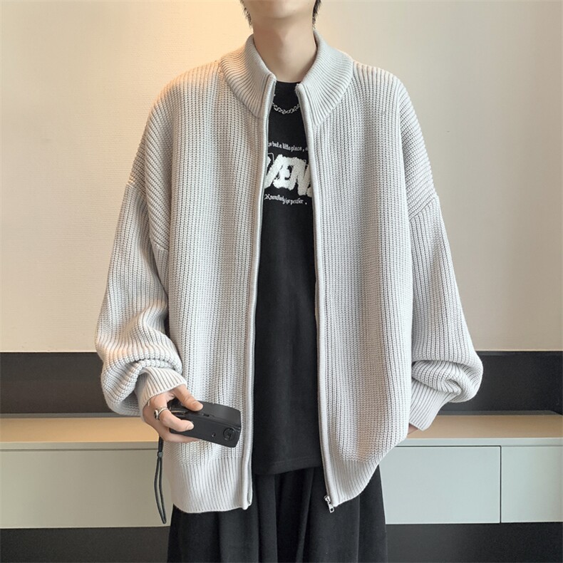 秋冬加厚拉链毛衣开衫复古宽松针织衫外套KS500-P65控98,男装针织衫/毛衣,星座1212
