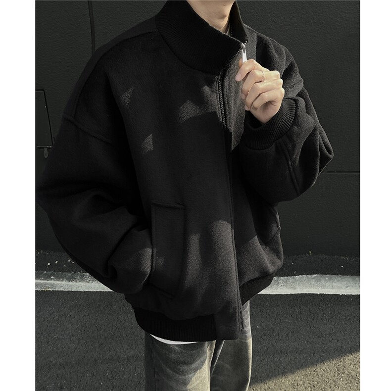 绒毛呢立领飞行服夹克冬季美式夹棉加厚外套高质量棉衣895p115,男装夹克,电商A458A