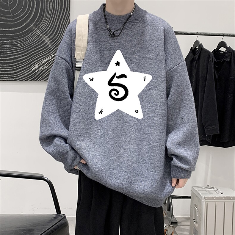 8XL半高领毛衣男大码胖子针织衫毛线衣M18368-P45加绒款-P65,男装针织衫/毛衣,电商A040