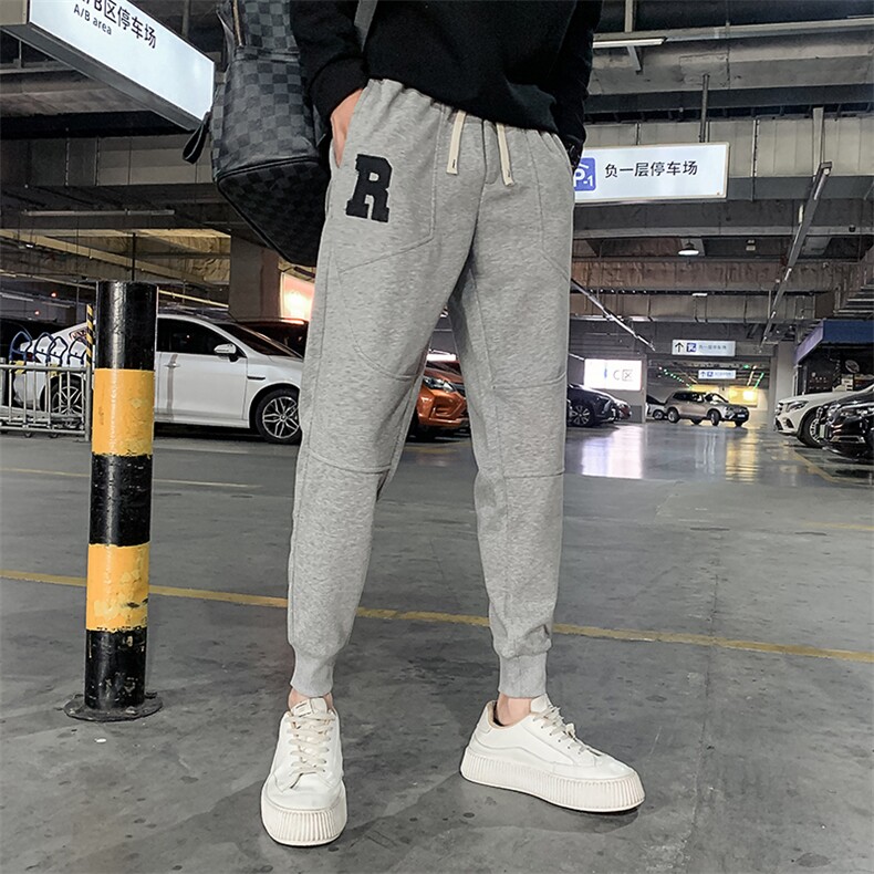 社会精神小伙春秋加绒卫裤运动束脚男裤DS-B249-KK95-P58-加绒P68,男装休闲裤,星座215（原电商B249）