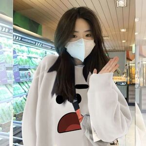 Q0217-P45  学生情侣宽松上衣 表情包印花秋冬圆领卫衣图片