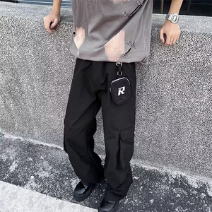 春夏新款美式复古水洗低腰百搭显瘦配腰带休闲阔腿裤长裤 KZ65图片
