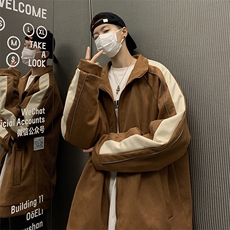 麂皮绒棒球服外套男春秋美式复古潮流冲锋衣情侣装夹克W7618-P62，男装夹克，星座512-3