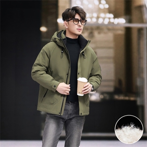 新款中青年90绒轻薄羽绒服外套男士秋冬季连帽时尚休闲羽绒服夹克图片