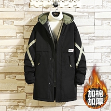 现货支持各种活动8XL~M2023冬季新款中长款连帽棉衣棉袄男加大码，男装棉衣，钱塘717(原712)