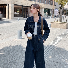 现货2025秋新款牛仔短外套+直通裤两件套8906—P1155--K218，女装套装/套裙，2C253