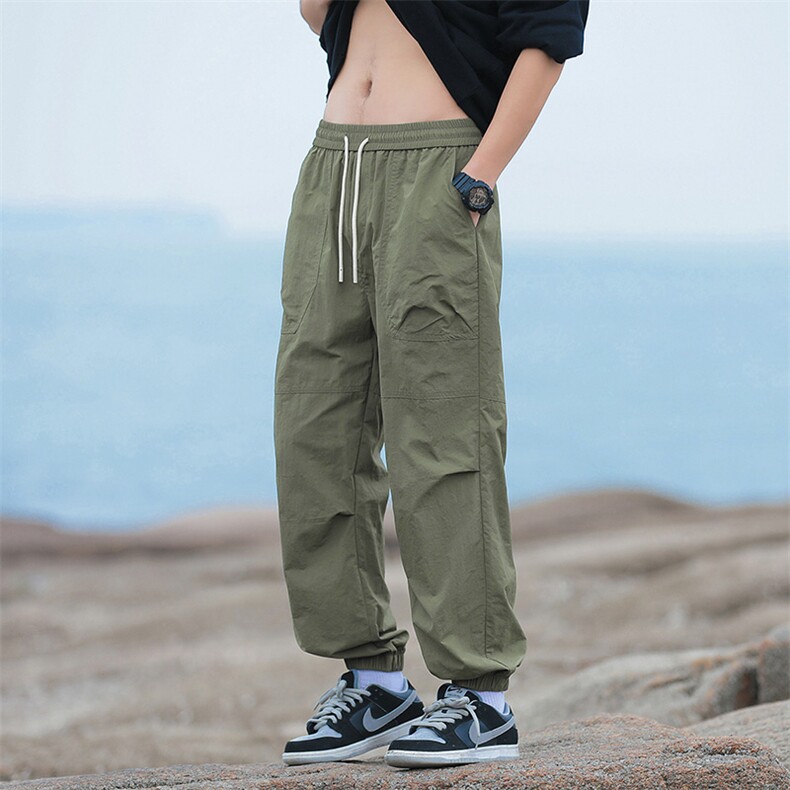 2024春夏季机能冲锋工装裤男美式户外宽松束脚长裤-2401-P38军绿,男装休闲裤,星座307-3(原516-1)