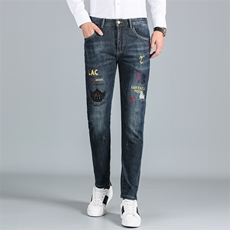 时尚男直筒高腰宽松牛仔裤中年爸爸装秋冬休闲长裤ASDA8805-P130，男装牛仔裤，电商B212（原钱塘6029）