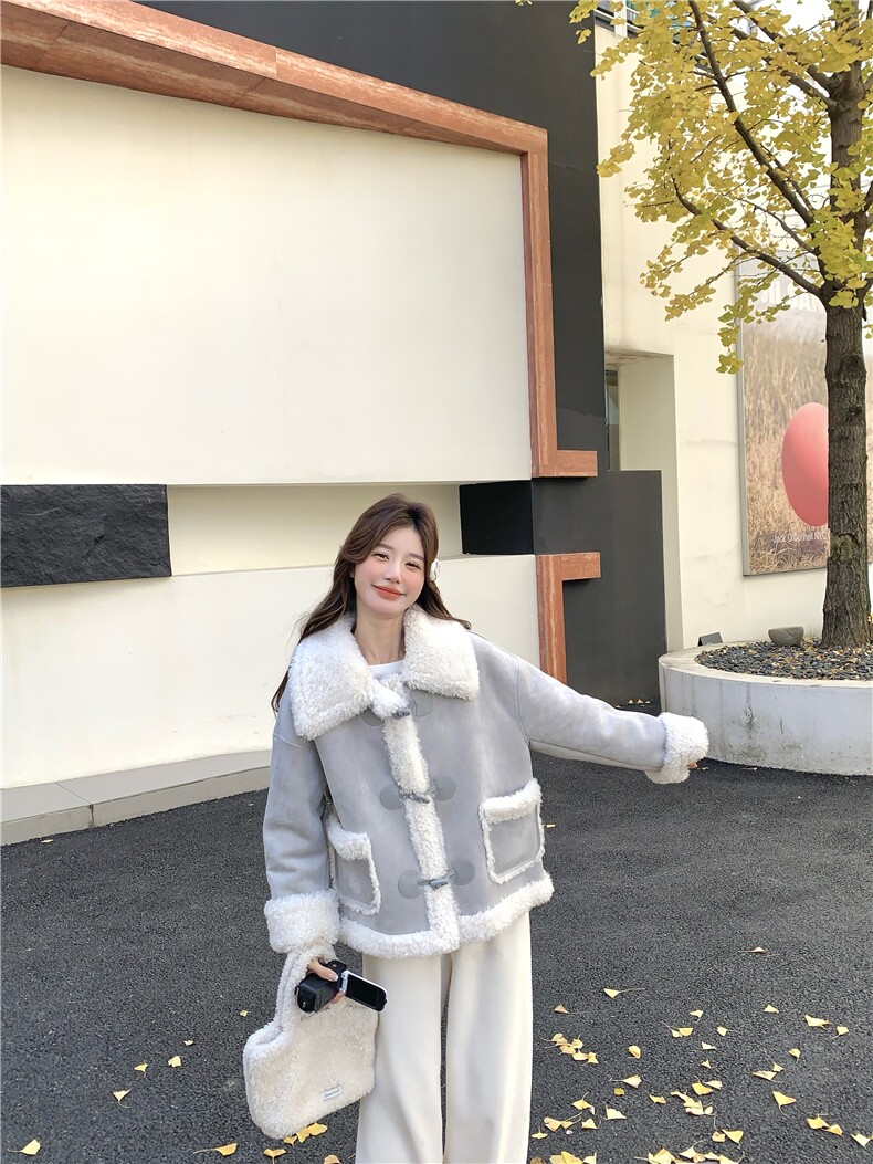 现货25冬装新款通勤火焰复合皮毛一体短款女182A-8596P190K268,女装皮草,浙宝182A