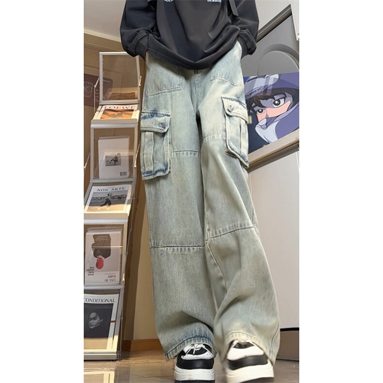 痞帅ins休闲裤潮牌松弛感牛仔裤休闲宽松裤子K590TP60控89图片