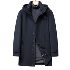 棉衣男冬季新款连帽外套中年羽绒可卸内胆棉服上衣QLMF86060-P345，男装羽绒服，电商B212（原钱塘6029）