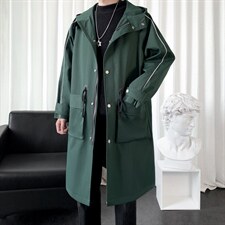 好数据！春秋新款风衣男长款大衣男女中长款轻熟风FY-99P110控148，男装风衣，星座401