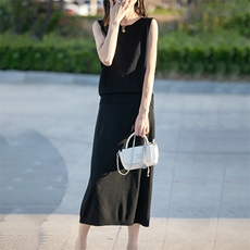 气质优雅女士柔软如初软糯针织套装裙子，女装套装/套裙，牧雅羊绒