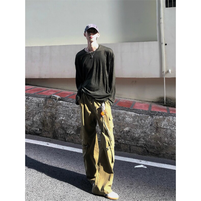 复古垂坠感百搭面膜tee长袖T恤轻薄TX7721特P42,男装T恤,星座908-1