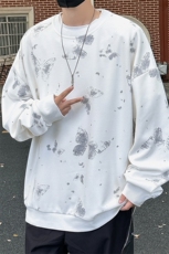 WY5065/P35秋装新款设计感印花圆领卫衣男外套大码重磅长袖上衣，男装卫衣，电商A141