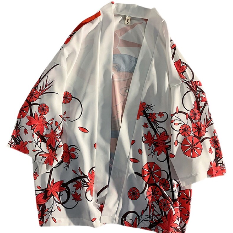 中性风和服外套日式原宿风bf宽松男女情侣薄款开衫防晒衣KS20p45,男装民族服装,电商A089-1