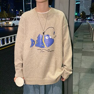 ！2023秋冬男士圆领毛衣加厚百搭印花针织衫M205P45，男装针织衫/毛衣，电商B220