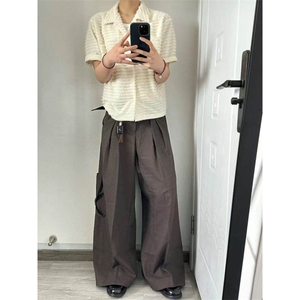 原版面料 档口现货~夏季狐绒萃古巴领透气老钱风短袖 CT25113批48图片