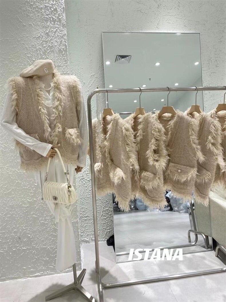 秋季新款毛毛流苏马甲，女装马甲，lstana
