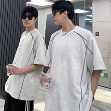 美式复古线头设计感短袖夏季圆领铆钉装饰T恤男女T802-P38,男装T恤,电商C307A,电商基地 美式复古线头设计感短袖夏季圆领铆钉装饰T恤男女T802-P38,男装T恤,电商C307A,电商基地