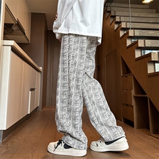 灯芯绒斑点阔腿裤子男秋冬高街美式复古慵懒风垂感休闲宽松直筒裤，男装休闲裤，电商A022