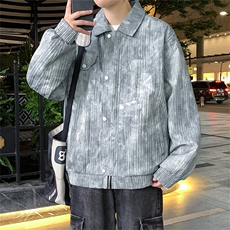 新款工装翻领夹克秋季潮流美式复古外套XZ301b-2-JK2511P78港风，男装夹克，星座301B-2（原A443-1）