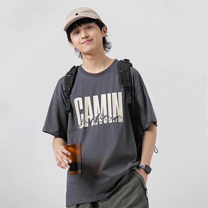 外27-2GANYOU240g字母复刻印花TX33-P40,男装T恤,新杭派外27-2