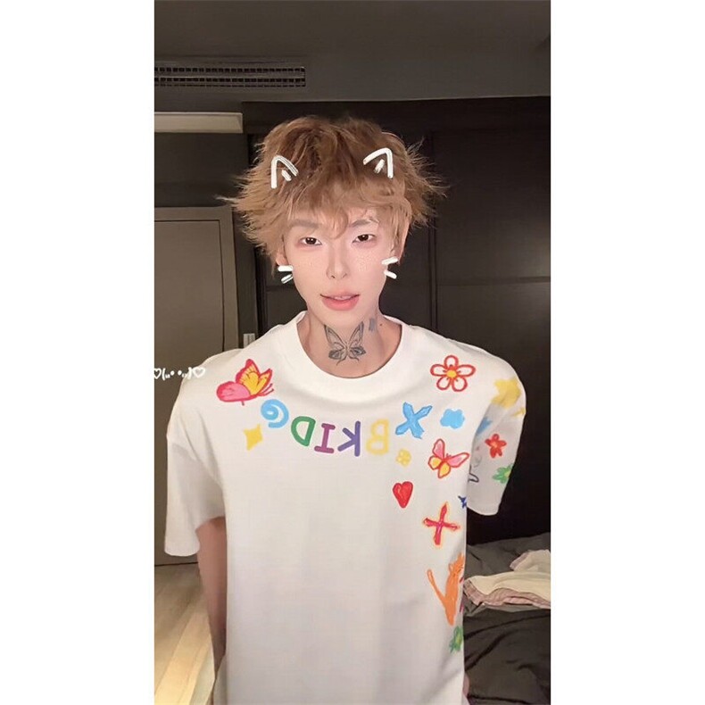 【有货】BK889CC-特P27 卡通涂鸦印花短袖t恤男女款图片