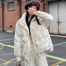 时尚保暖女式中长款棉服气质百搭休闲外套显瘦显高冬季必备，女装棉衣/棉服，超帛