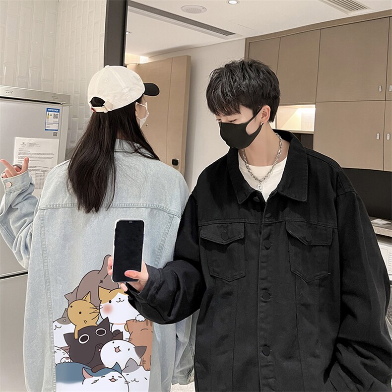 牛仔夹克男大码牛仔外套男茄克NJ77162-P60加绒款-P75,男装夹克,电商A040
