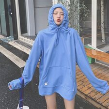 出货中20秋款新款袖子口袋连帽卫衣262A-A085-P80-K138，女装卫衣/绒衫，Yologo