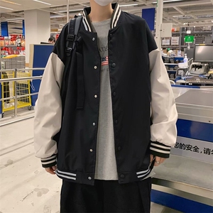 原宿风外套男春秋港风休闲vintage棒球服韩版宽松痞帅飞行员夹克图片